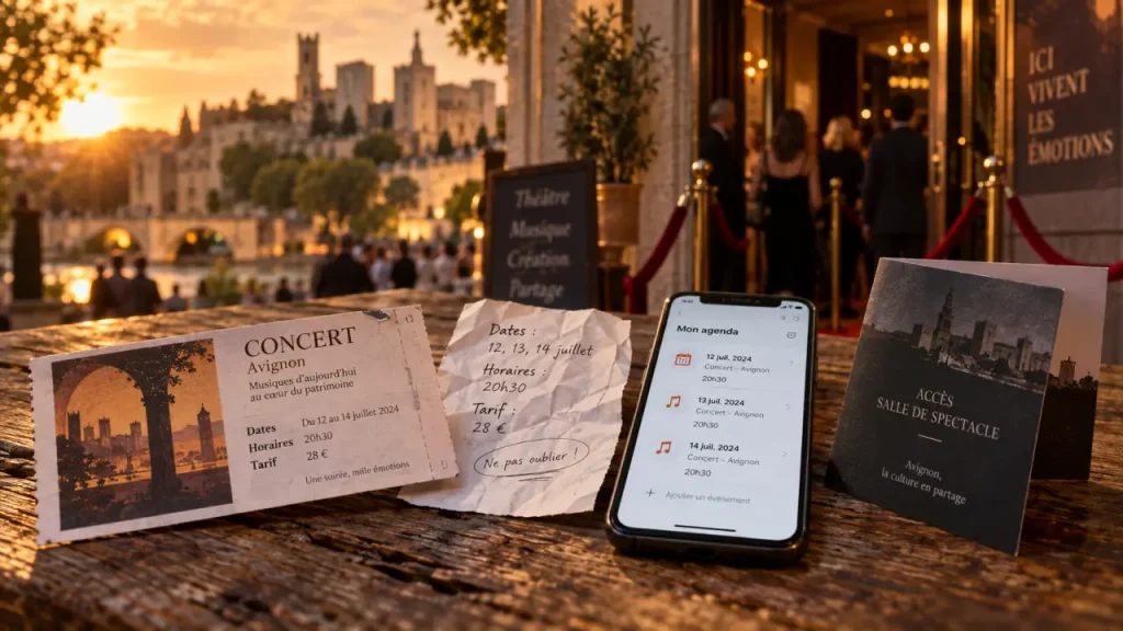 Avignon concerts : billets, dates et tarifs sur smartphone