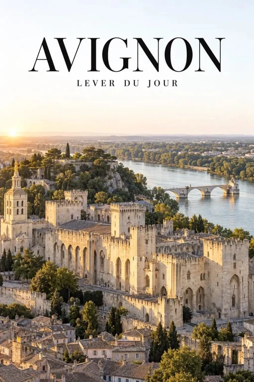 Avignon patrimoine mondial de l’UNESCO avec le Palais des Papes, le Rhône et le pont Saint-Bénezet