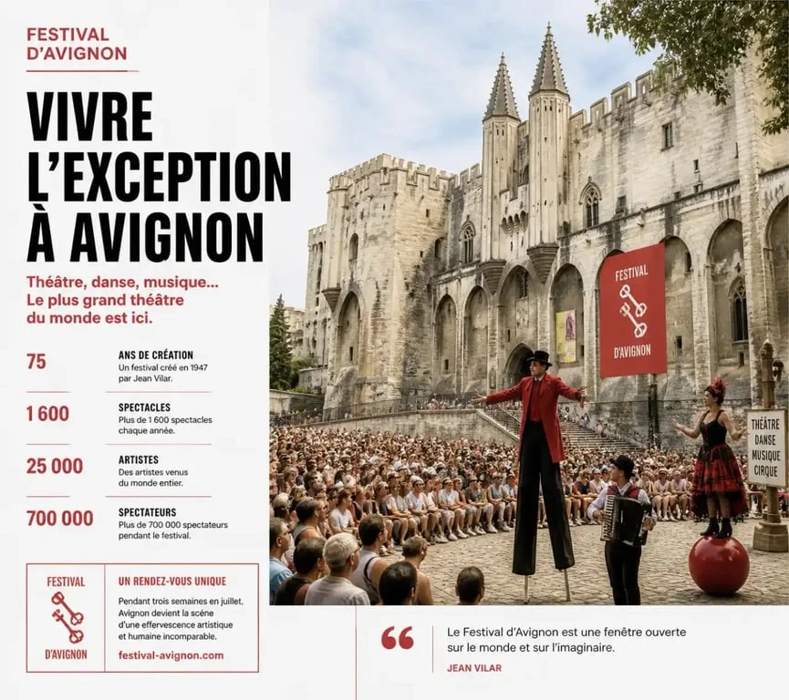 Ambiance du Festival d'Avignon au Palais des Papes