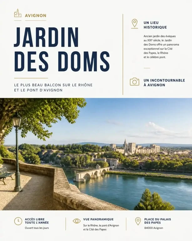 Vue panoramique depuis le Jardin des Doms, idéal pour une sortie en famille ce week-end à Avignon
