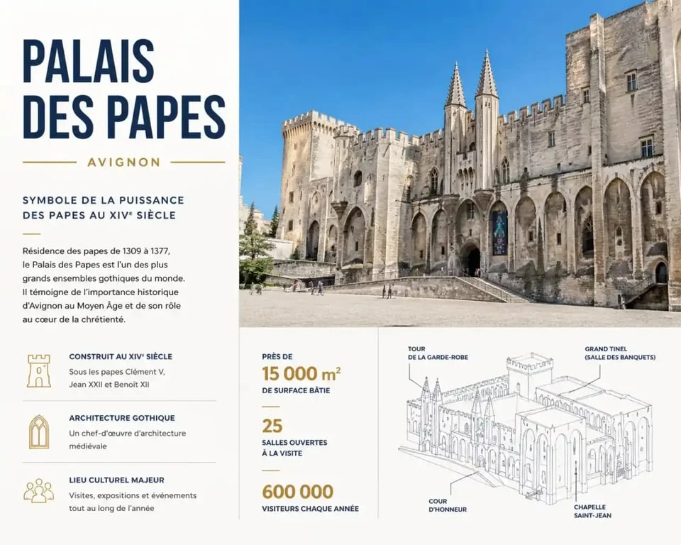 Le Palais des Papes à Avignon, un lieu incontournable pour sortir ce week-end à Avignon