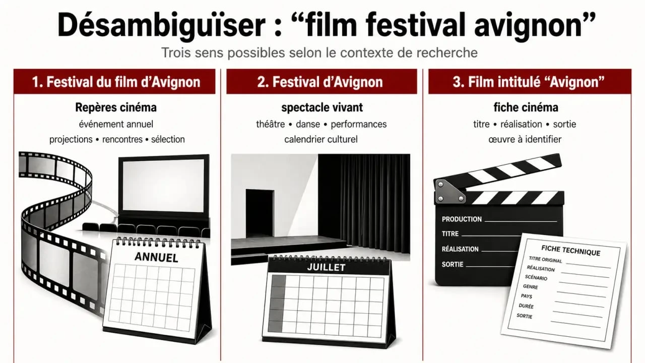 film festival avignon : comparaison visuelle entre Festival du film d’Avignon, Festival d’Avignon et film Avignon