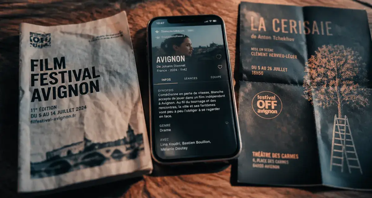 Film festival avignon : programme et fiche cinéma sur table