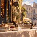 le lutrin restaurant avignon : table terrasse face au Palais des Papes
