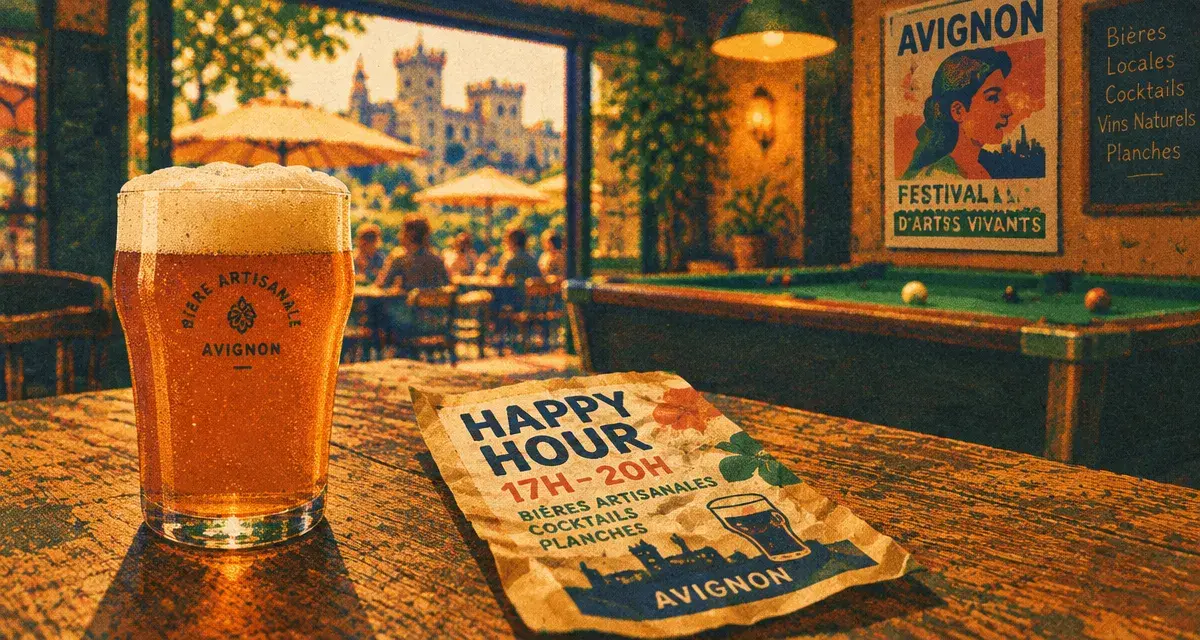 Bar avignon : bière artisanale et ambiance calme en terrasse