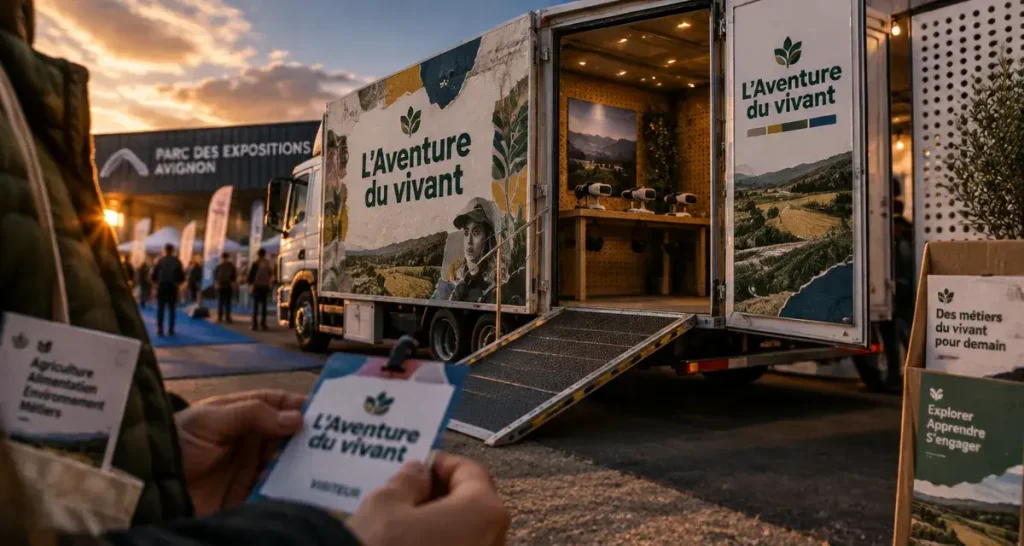 Le camion L’Aventure du vivant arrive au salon MED’Agri à Avignon