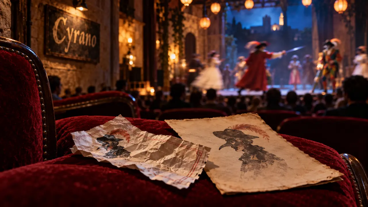 cyrano festival avignon : billets froissés dans une salle de théâtre