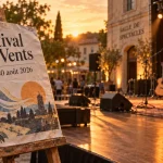 festival des vents morieres les avignon, affiche et scène de concert, 28–30 août 2026
