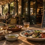 Restaurant aubergine villeneuve les avignon : terrasse ombragée, fait maison