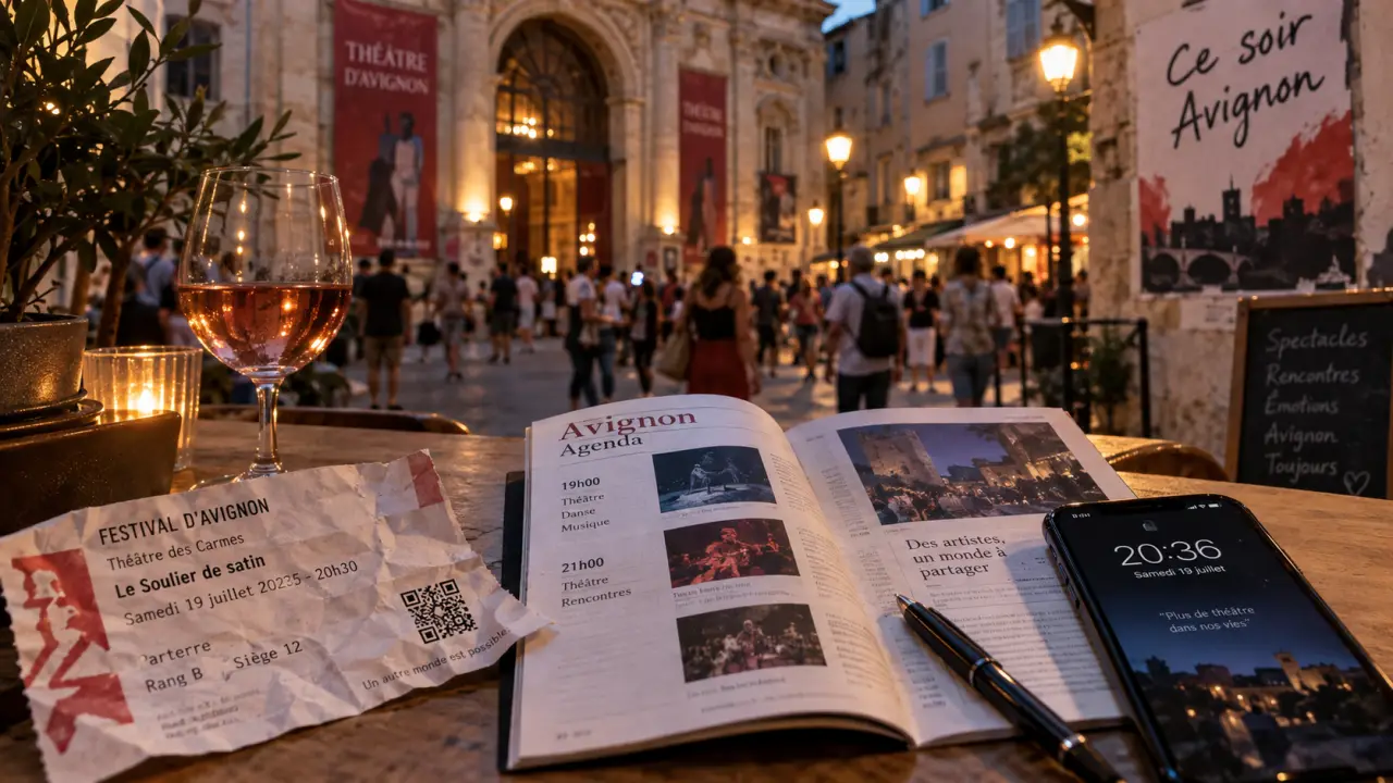 Sortir ce soir Avignon : billets et horaires du soir sur table