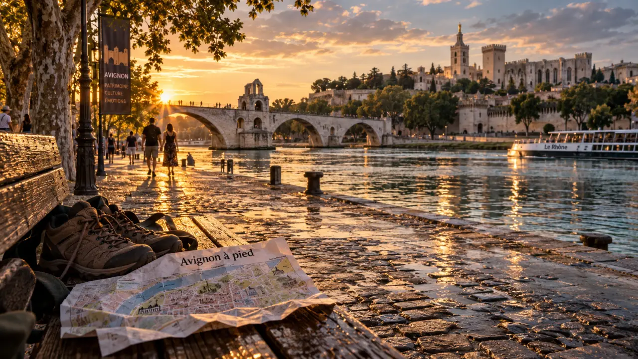 Visiter Avignon sans voiture : Pont Saint-Bénézet et Rhône à pied